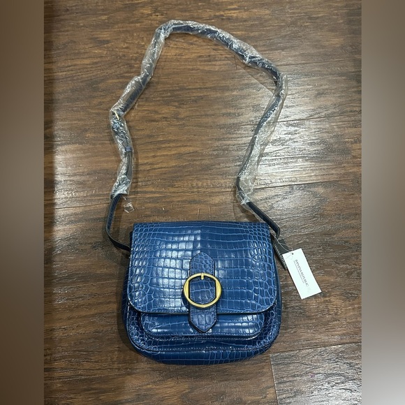 Banana Republic Handbags - Banana Republic Blue & Gold Purse